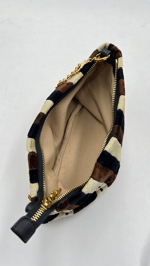 Borsa in velluto a righe