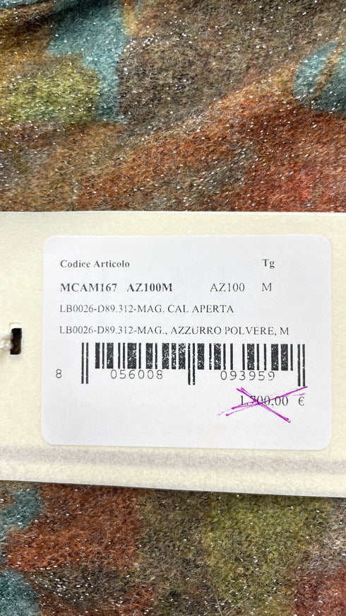 Cardigan fiori lurex con cartellino