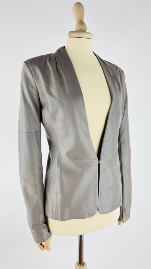Blazer in pelle e jersey