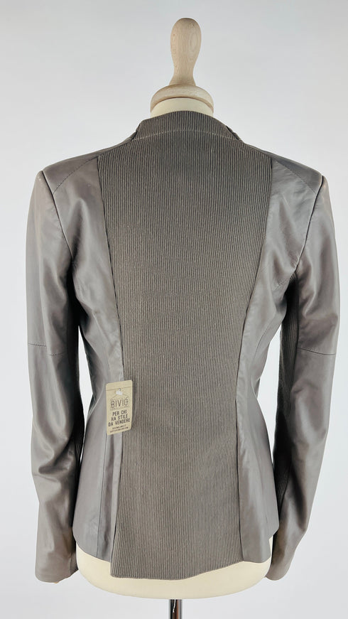 Blazer in pelle e jersey