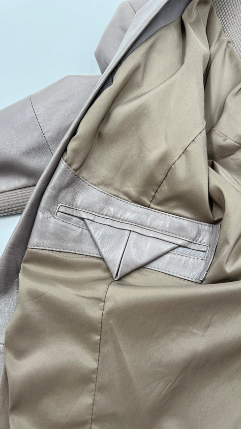 Blazer in pelle e jersey
