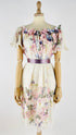 Abito corto seta e fiori