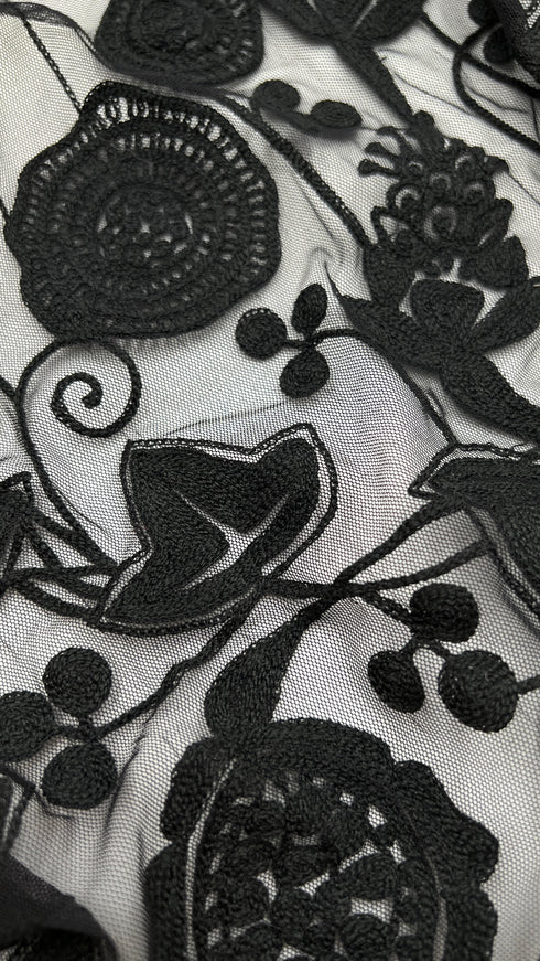 Abito lungo ricami mesh
