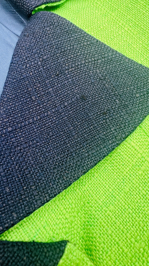 Completo in tweed verde e blu