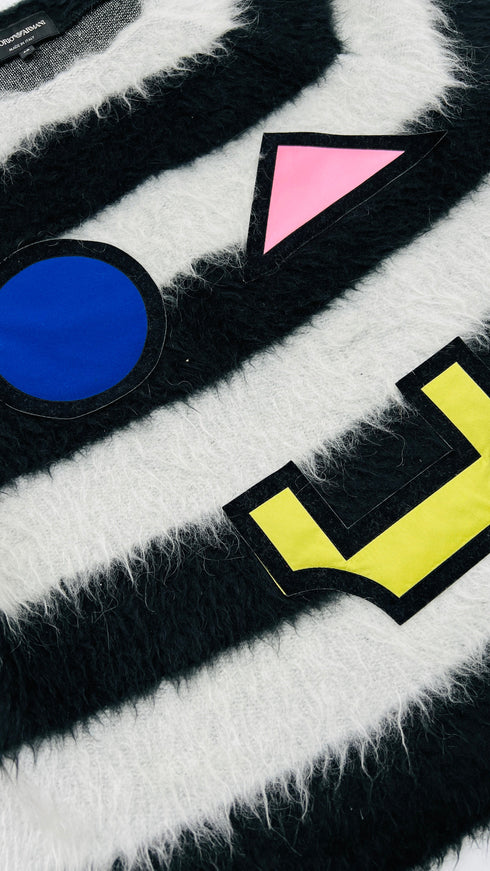 Maglia righe con geometrie