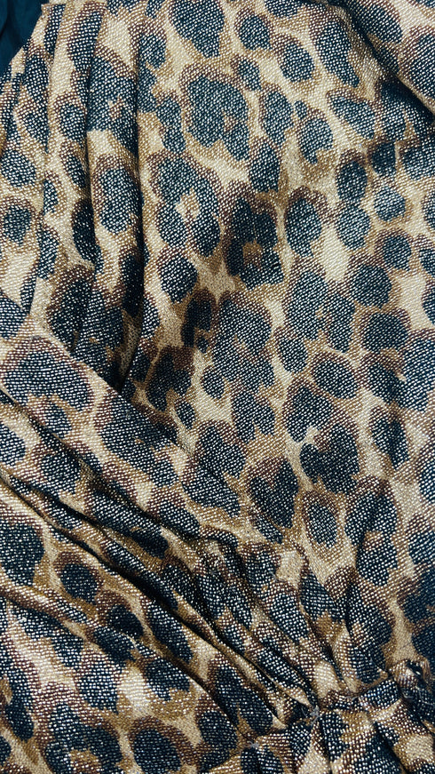 Abito midi animalier con cintura