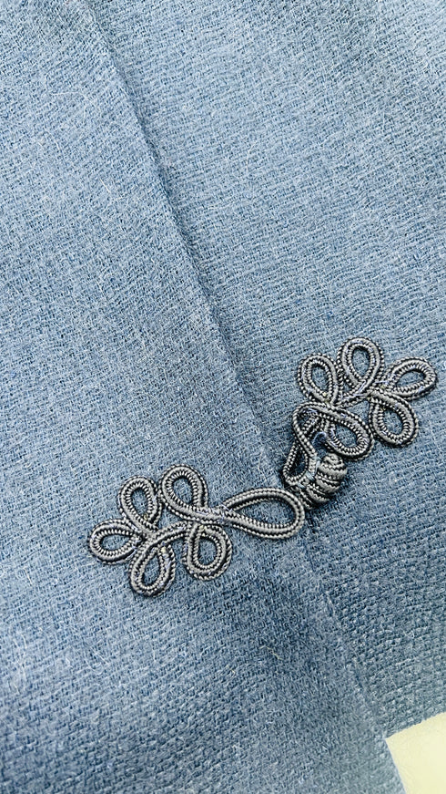 Completo in lana blu