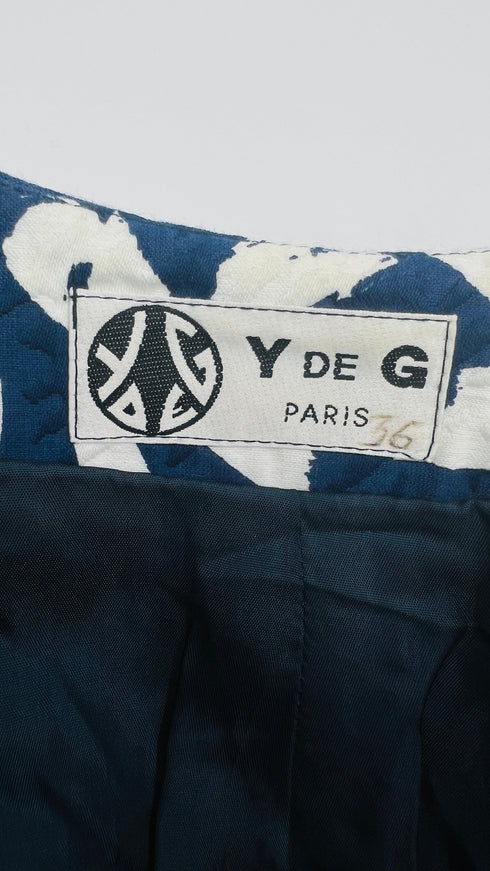 Completo giacca e abito stampa fiori bianchi