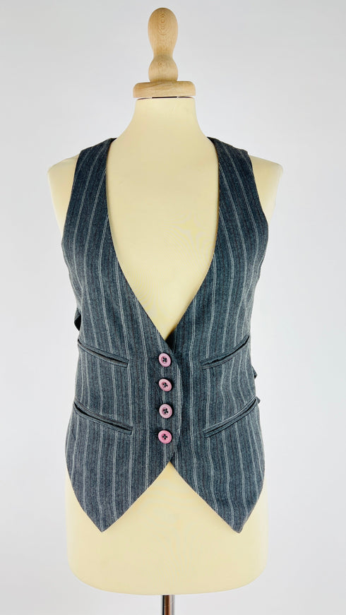 Gilet in gessato grigio