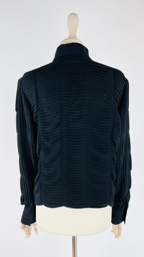 Camicia plissé nera