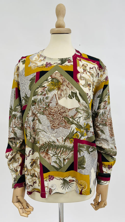 Blusa girocollo stampata