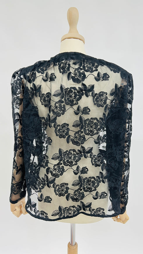 Cardigan di pizzo nero