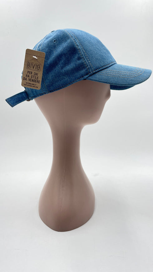 Berretto in denim logato
