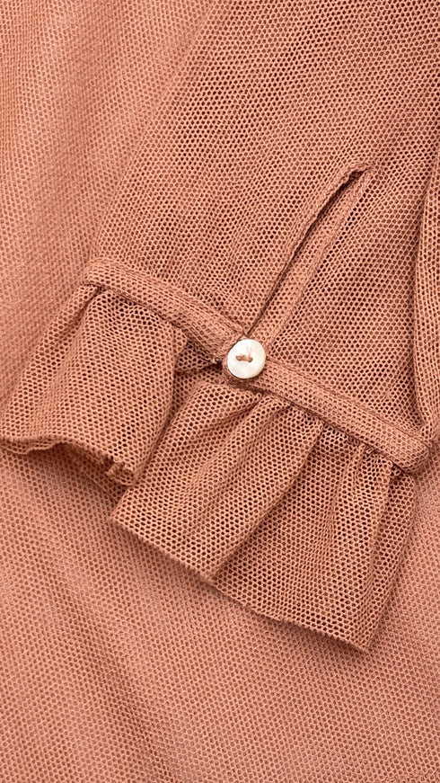 Blusa in tulle con ruches