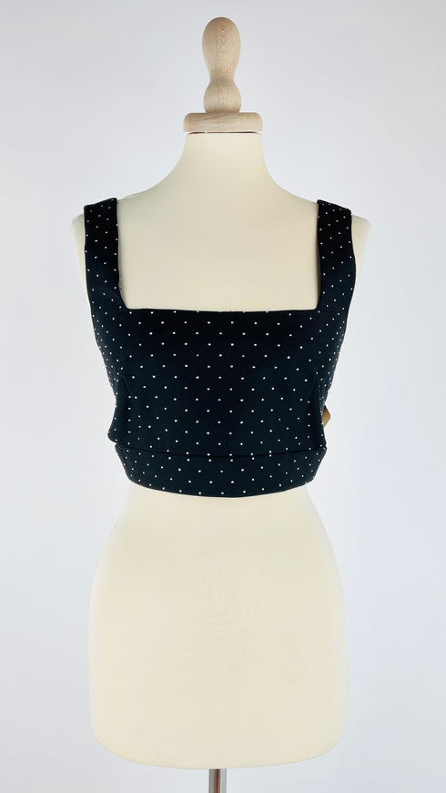 Top nero mini strass