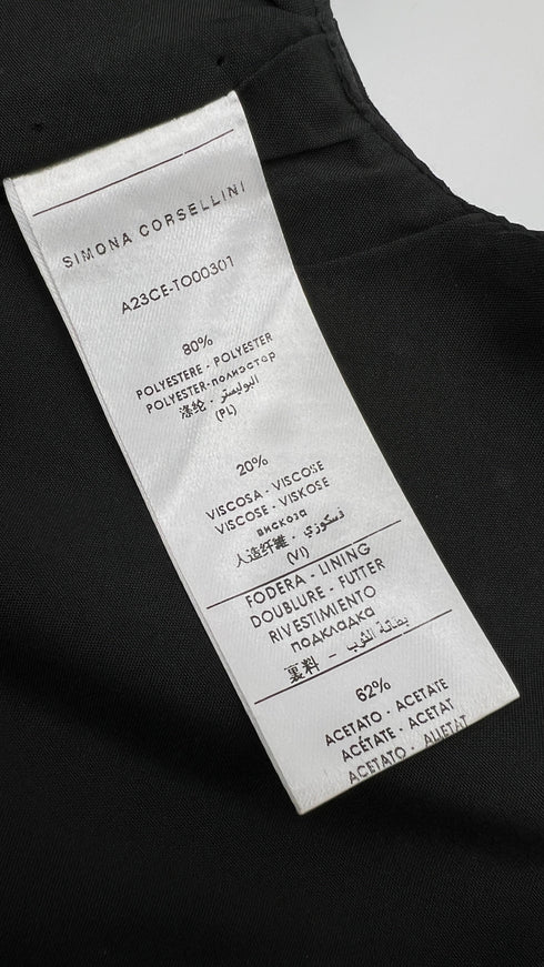 Top nero mini strass