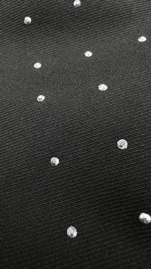 Top nero mini strass