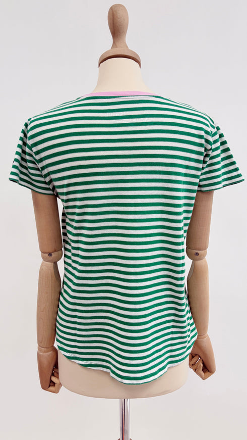 T-shirt logo a righe