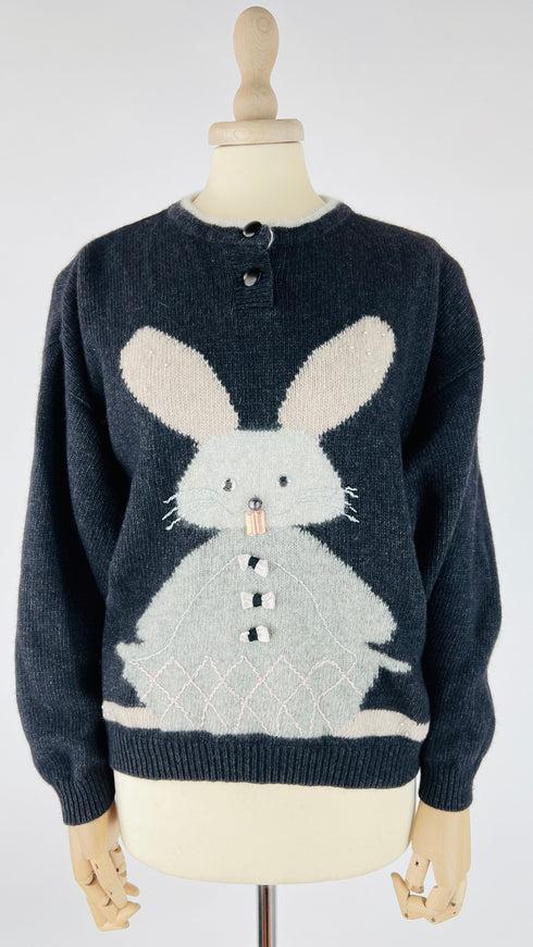 Maglione girocollo con coniglio