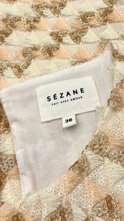 Top paillettes dorate