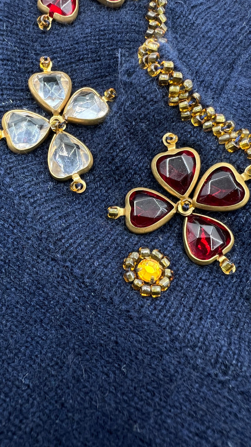 Maglia collo alto con strass