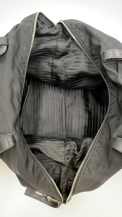 Borsa a spalla nera nylon