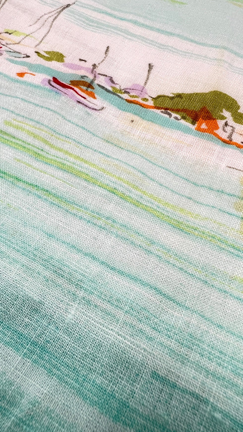 Gonna midi stampa lagoon