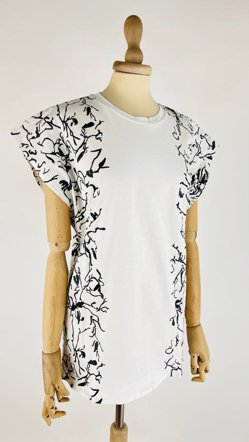 T-shirt bianca stampata