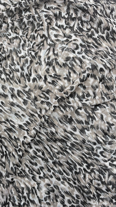 Abito midi in mesh animalier