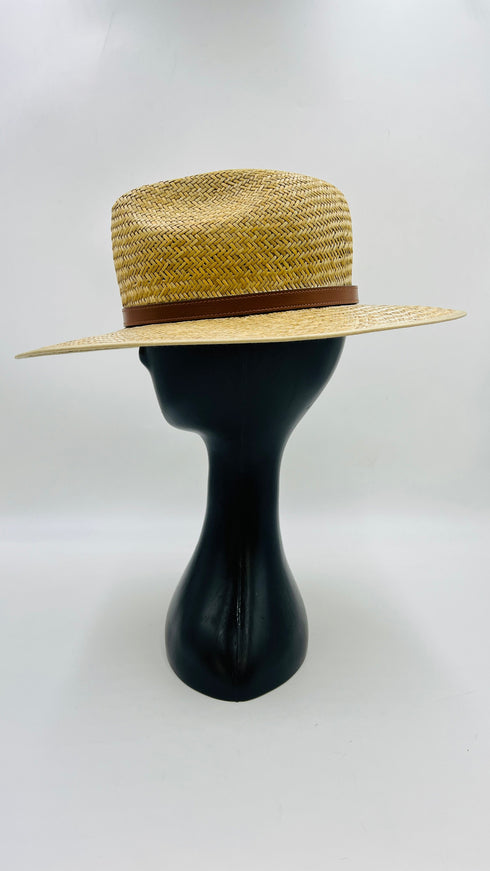Cappello nastro in pelle con fibbia