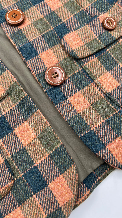 Blazer check rosa e verde