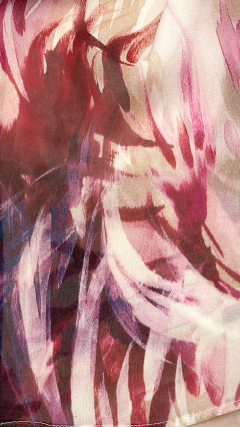 Camicia maxi rose e rouche