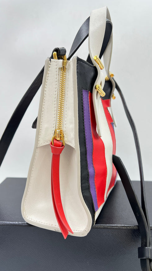 Borsa pelle patchwork