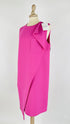 Abito corto asimmetrico rosa con cartellino