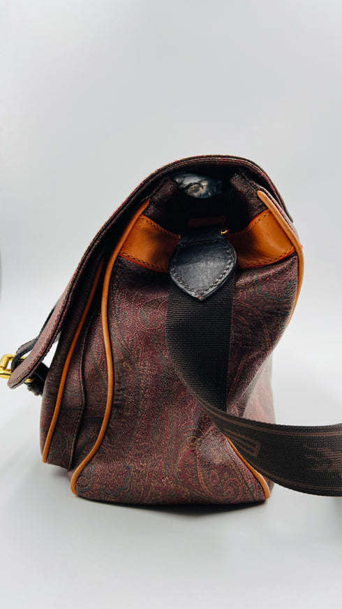 Borsa paisley in pelle con tracolla