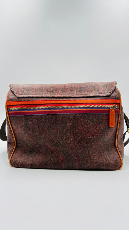 Borsa paisley in pelle con tracolla