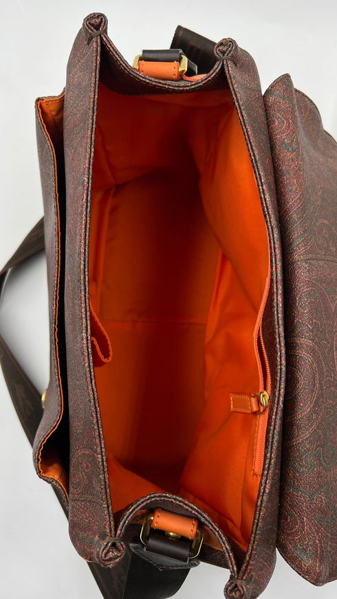 Borsa paisley in pelle con tracolla