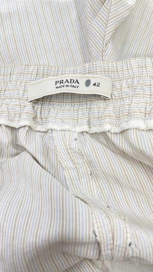 Shorts in seta a righe