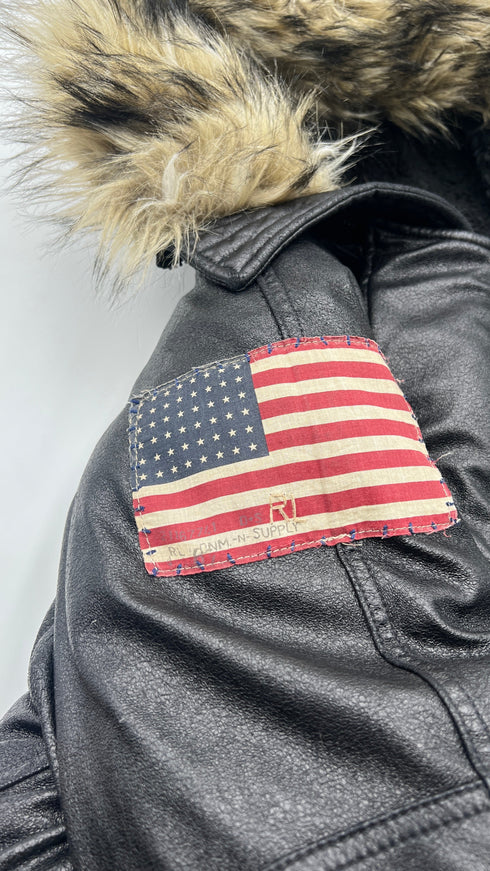 Parka imbottito effetto pelle