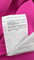 Abito corto asimmetrico rosa con cartellino