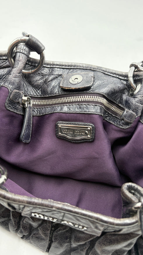 Borsa a mano in pelle matelassè