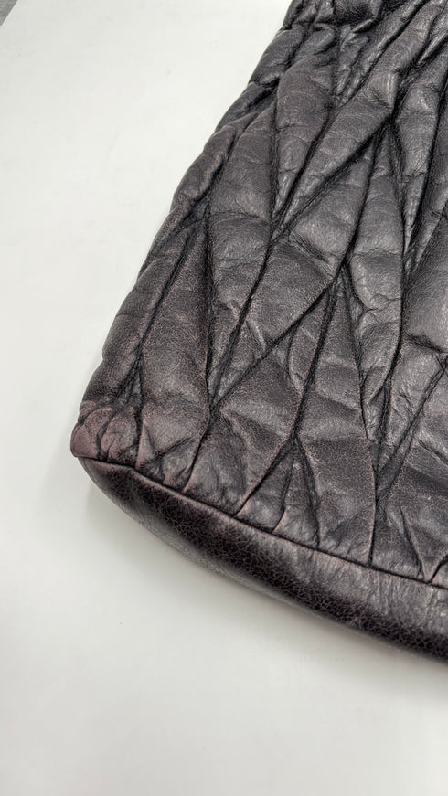 Borsa a mano in pelle matelassè