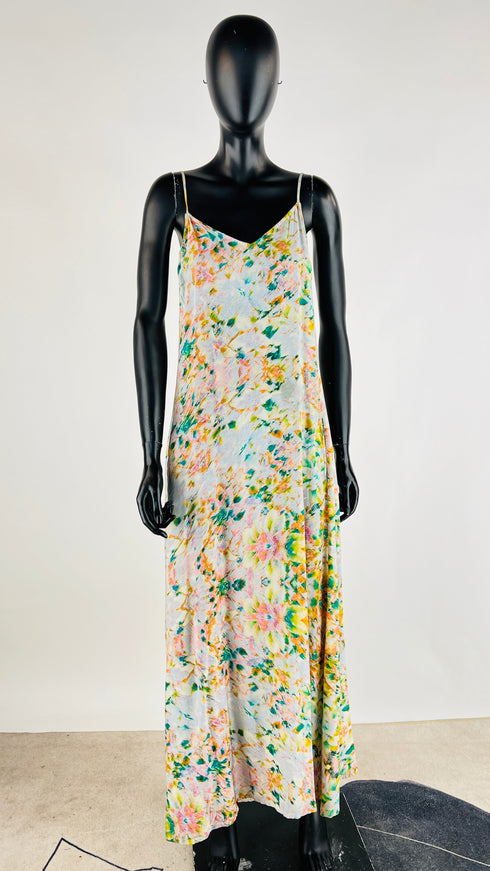 Abito lungo fiori pastello