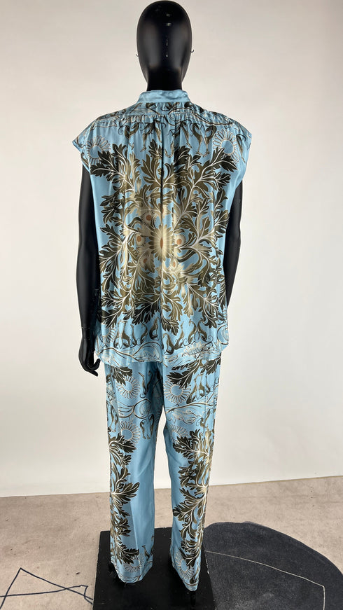 Completo azzurro stampato