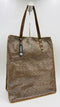 Tote-bag marrone-oro con cartellino