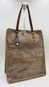Tote-bag marrone-oro con cartellino