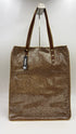Tote-bag marrone-oro con cartellino