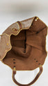 Tote-bag marrone-oro con cartellino