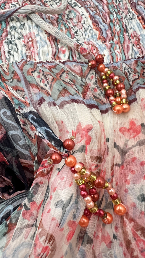 Abito maxi stampa paisley con cartellino