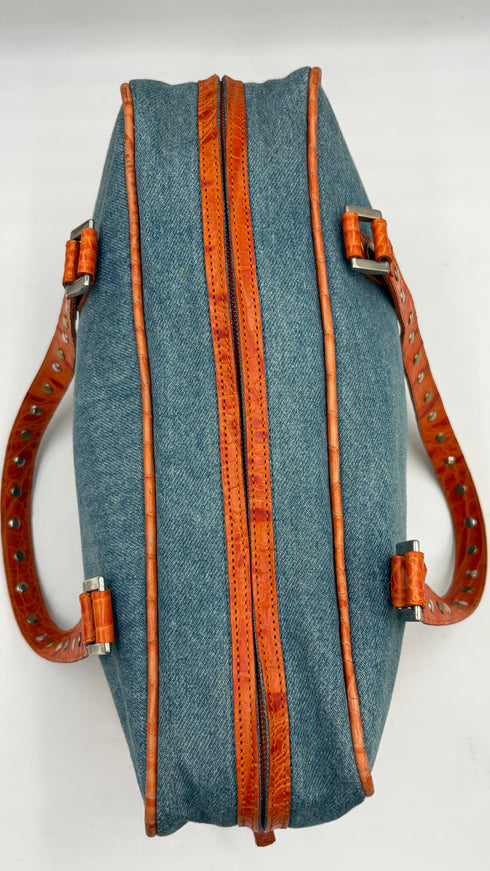 Borsa in denim e borchie